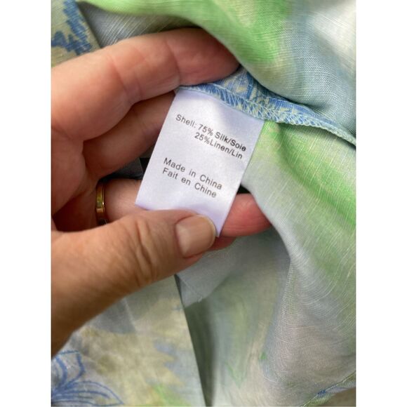 Tsunami size 8 silk linen tropical print skirt. Beach resort cruise ship. - Picture 7 of 8